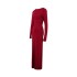 European and American sexy women's winter reversible evening dress, pleated long sleeved backless long style dress with socialite temperament