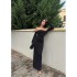 2024 Cross border foreign trade women's clothing European and American style autumn and winter sexy strapless sleeveless slit off shoulder style dress