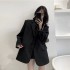 High end black suit jacket for women, 2023 Spring and Autumn new Korean version loose fit small suit suit suit top