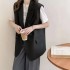 Black women's suit, small commuting vest jacket, women's 2024 Spring and Autumn new design, niche design, shoulder clip