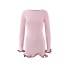 Foreign trade women's autumn/winter 2024 European and American sexy spicy girl long sleeved slim fit lotus leaf rolled edge short high-end dress