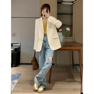 Spring and Autumn suit jacket for women, 2024 Spring and Autumn new Korean version, short and high-end, explosive street casual suit top