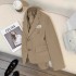 2023 autumn new khaki short suit jacket for women with short stature, designed with a college style commuting suit