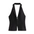 European and American women's clothing wholesale cross-border Amazon foreign trade summer new item backless buckle slim fit V-neck hanging neck vest