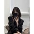 High end black suit jacket for women, 2023 Spring and Autumn new Korean version loose fit small suit suit suit top