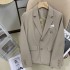 Khaki small suit jacket for women, 2023 Spring and Autumn new ultra short college style casual versatile suit