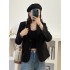 Black short suit jacket for petite women, 2023 Spring and Autumn new style women's top, high-end texture formal suit