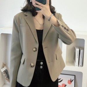 Black short suit jacket for petite women, 2023 Spring and Autumn new style women's top, high-end texture formal suit