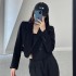 Chic retro short black suit jacket for women 2024 spring and autumn season new high-end Korean version casual suit