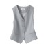 Suit vest, gray vest, women's jacket, 2023 new exterior top, short, short, sleeveless vest