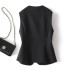 Round neck vest women's vest 2024 Spring and Autumn new top, waist cinching slim fit small suit sleeveless short clip