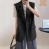 Black women's suit, small commuting vest jacket, women's 2024 Spring and Autumn new design, niche design, shoulder clip