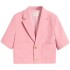 French style small fragrance pink short sleeved suit for women, summer high-end feeling, light mature style short jacket temperament, suit top thin