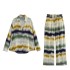 2023 Summer New European and American Style Tie dye Printed Shirt Loose Pants Set for Foreign Trade