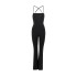 2024 European and American women's clothing new popular suspender pants Instagram trend, side split lace up backless straight leg pants for women