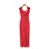 Foreign Trade 2025 Spring New Women's Sexy Hollow Bow Hollow Slimming Long Sleeve Dress Dress