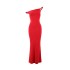 European and American Style 2025 Autumn Cross border Foreign Trade Women's Clothing Sexy One Shoulder Slant Shoulder Slimming Bag Hip Solid Color Dress for Women