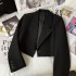 Short black suit jacket for women, Spring and Autumn new 2023 casual high-end design, niche small suit