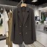 New casual high-end British style suit jacket for spring and autumn 2023, women's French textured fashionable small suit