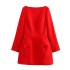 Foreign Trade 2025 Spring New Women's Clothing European and American Fashion Bow Decoration French Waist A-line Dress