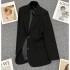 Black suit jacket for women, 2023 autumn new style, high-end, niche, explosive street style, back slit temperament, small suit