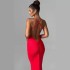 European and American Cross border Women's 2024 New Sexy Evening Dress Long Skirt with Bareback, Cross Shoulder Straps, Shrink Fold, and Hip Wrap Dress