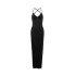 European and American Cross border Women's 2024 New Sexy Evening Dress Long Skirt with Bareback, Cross Shoulder Straps, Shrink Fold, and Hip Wrap Dress