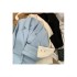 Light blue suit jacket for women, 2022 spring new style, high-end design, niche Korean version, loose temperament small suit