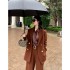 Caramel colored suit jacket for women 2022 new Korean version loose casual small suit for women Spring and Autumn fashion women's jacket