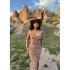 Amazon Cross border Foreign Trade Women's Wear 2024 Summer New Product Sexy Bareback Split Leopard Print Strap Dress