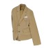 2023 autumn new khaki short suit jacket for women with short stature, designed with a college style commuting suit