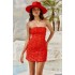 European and American style 2025 new women's fashion, sexy and hot girl pure desire, versatile three-dimensional flower strapless and hip hugging dress