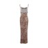 Amazon Cross border Foreign Trade Women's Wear 2024 Summer New Product Sexy Bareback Split Leopard Print Strap Dress