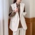 Black women's suit, small commuting vest jacket, women's 2024 Spring and Autumn new design, niche design, shoulder clip