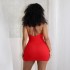 European and American style trendy sexy hot girl women's strapless suspender cross exposed back pleated bag buttocks solid color short dress