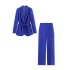 Foreign trade wholesale 2024 Spring and Autumn new European and American style fashionable casual suit jacket wide leg pants set