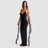 2024 European and American cross-border women's summer new sexy dress V-neck backless slim fit shoulder strap fishtail evening dress