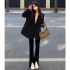 Coffee colored suit jacket for women in the spring and autumn of 2024, short and high-end, explosive street style new Korean casual suit