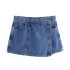 Foreign trade 2024 summer new short denim shirt 6164070 double breasted denim skirt pants 6164068 set for women