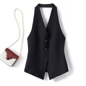 Spring and Autumn neck hanging suit vest women's style 2024 spring clothing new top design sense niche camisole