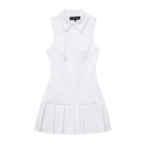 Women's clothing, foreign trade wholesale, European and American college style, white wide pleated shirt style with leggings, dress 4661318