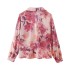 AliExpress foreign trade women's clothing wholesale fashion casual two-piece printed long sleeved shirt+high waisted skirt set