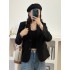 Black short suit jacket for petite women, 2023 Spring and Autumn new style women's top, high-end texture formal suit