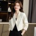 Off white ultra short suit jacket for women, autumn 2023 new item, small and stylish design, versatile suit