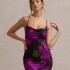 2024 European and American style cross-border new dress with flower print, cross shoulder straps, exposed back, slim fit, and long skirt wholesale