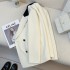 Off white Korean style design sense suit jacket for women in the spring of 2024, with a high-end casual style and explosive street small suit