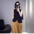 Spring and Autumn V-neck diagonal buckle suit vest for women, autumn short style, versatile temperament, high-end sense, versatile shoulder, casual women