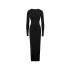 European and American sexy women's winter reversible evening dress, pleated long sleeved backless long style dress with socialite temperament