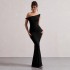 European and American Style 2025 Autumn Cross border Foreign Trade Women's Clothing Sexy One Shoulder Slant Shoulder Slimming Bag Hip Solid Color Dress for Women