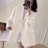 Small top, black suit jacket, women's 2024 new spring and autumn Korean version, casual, comfortable and high-end suit